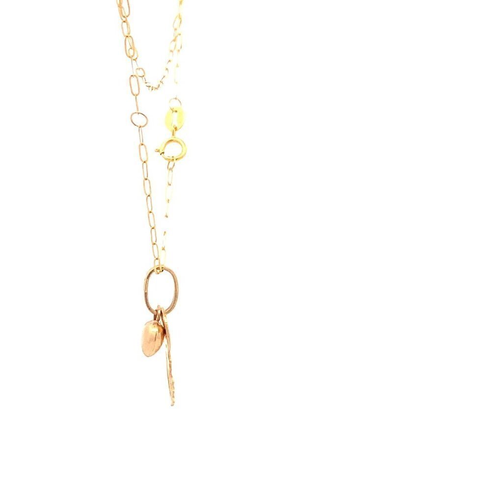 18K Yellow Gold Necklace Chain 18 inches Heart Pendant 1.53 grams - Picture 4 of 13